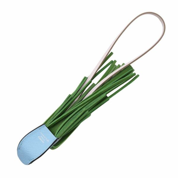 エルメス バッグチャーム ポワソン セレステ/ヴェールユッカ/モーヴペール エプソン/スイフト/ラムスキン K刻印