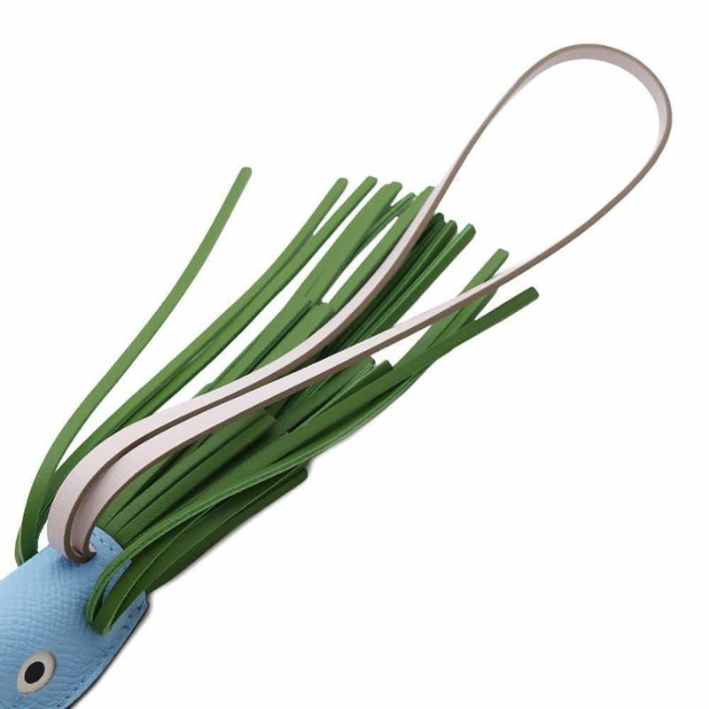 エルメス バッグチャーム ポワソン セレステ/ヴェールユッカ/モーヴペール エプソン/スイフト/ラムスキン K刻印