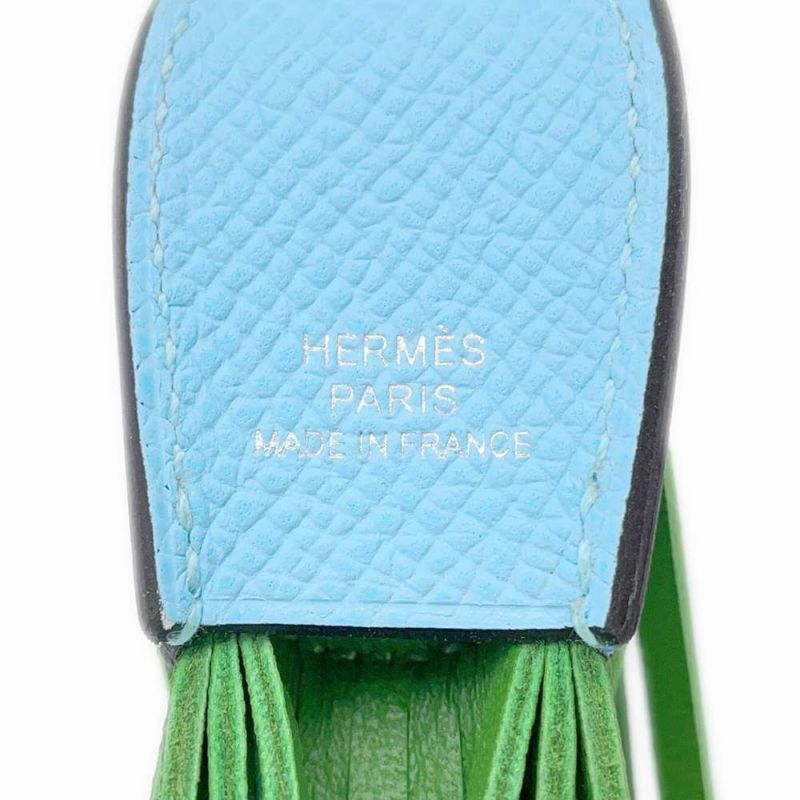 エルメス バッグチャーム ポワソン セレステ/ヴェールユッカ/モーヴペール エプソン/スイフト/ラムスキン K刻印