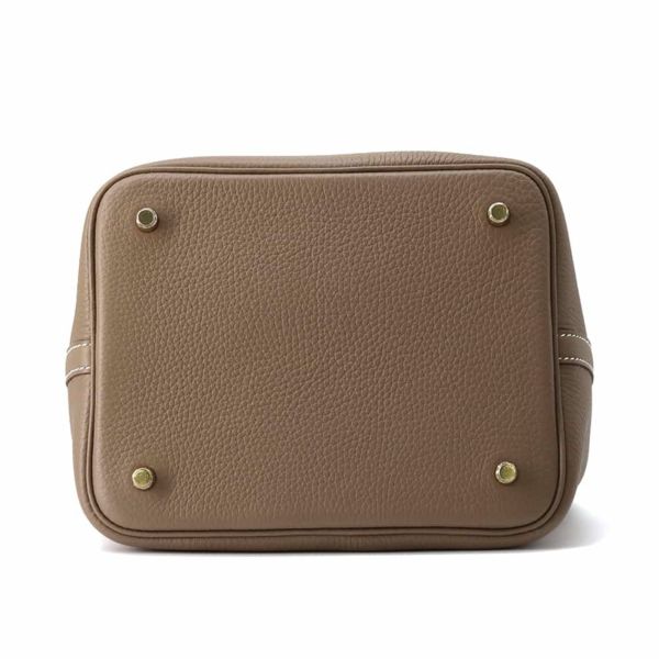 エルメス ハンドバッグ ピコタンロックMM エトゥープ/ゴールド金具 トリヨンクレマンス W刻印 HERMES トートバッグ