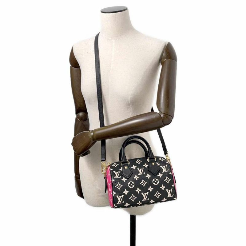 ルイヴィトン ハンドバッグ モノグラム・アンプラント スピーディ・バンドリエール20 M46088 2wayショルダー ブラック 黒 白