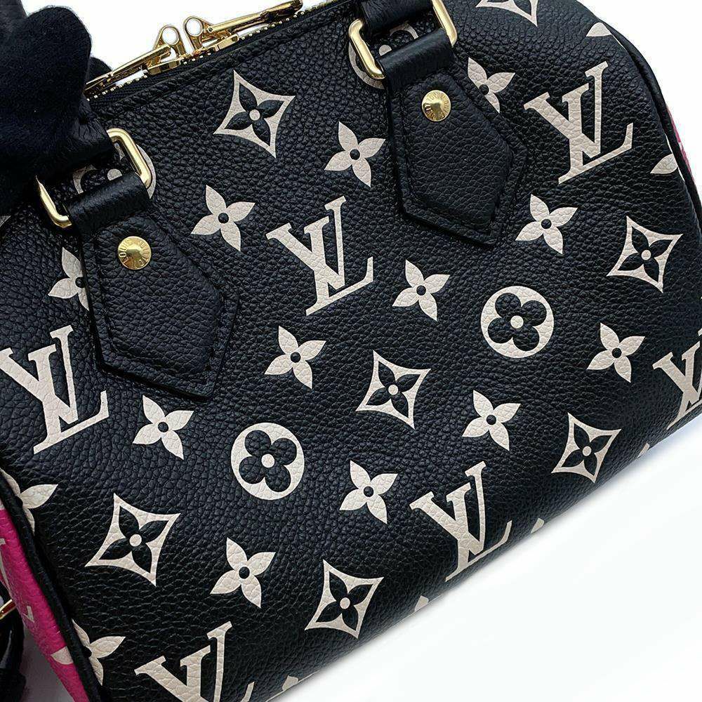 ルイヴィトン ハンドバッグ モノグラム・アンプラント スピーディ・バンドリエール20 M46088 2wayショルダー ブラック 黒 白