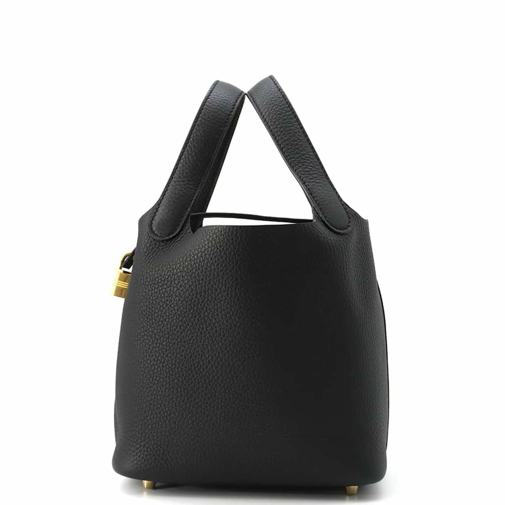 ルメス ハンドバッグ ピコタンロックPM ブラック/ゴールド金具 トリヨンクレマンス K刻印 黒