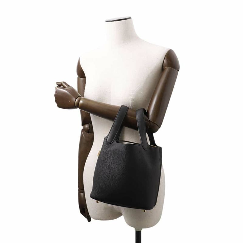 ルメス ハンドバッグ ピコタンロックPM ブラック/ゴールド金具 トリヨンクレマンス K刻印 黒