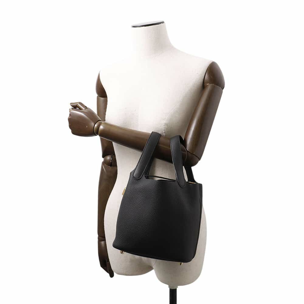 ルメス ハンドバッグ ピコタンロックPM ブラック/ゴールド金具 トリヨンクレマンス K刻印 黒