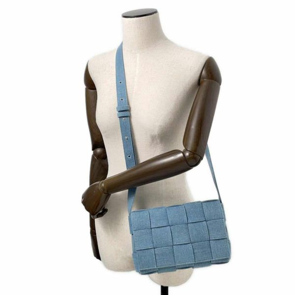 ボッテガヴェネタ ショルダーバッグ マキシイントレチャート カセット デニム 710188 BOTTEGA VENETA