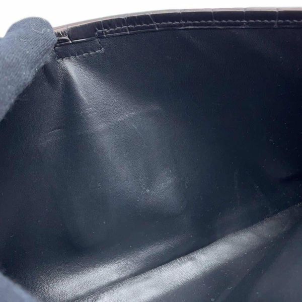 エルメス クラッチバッグ ジジェ エラン ブラック クロコダイル ポロサスマット T刻印 HERMES バッグ 黒