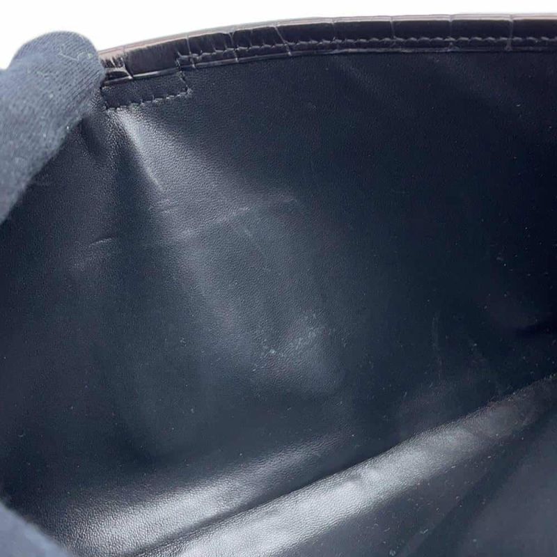 エルメス クラッチバッグ ジジェ エラン ブラック クロコダイル ポロサスマット T刻印 HERMES バッグ 黒