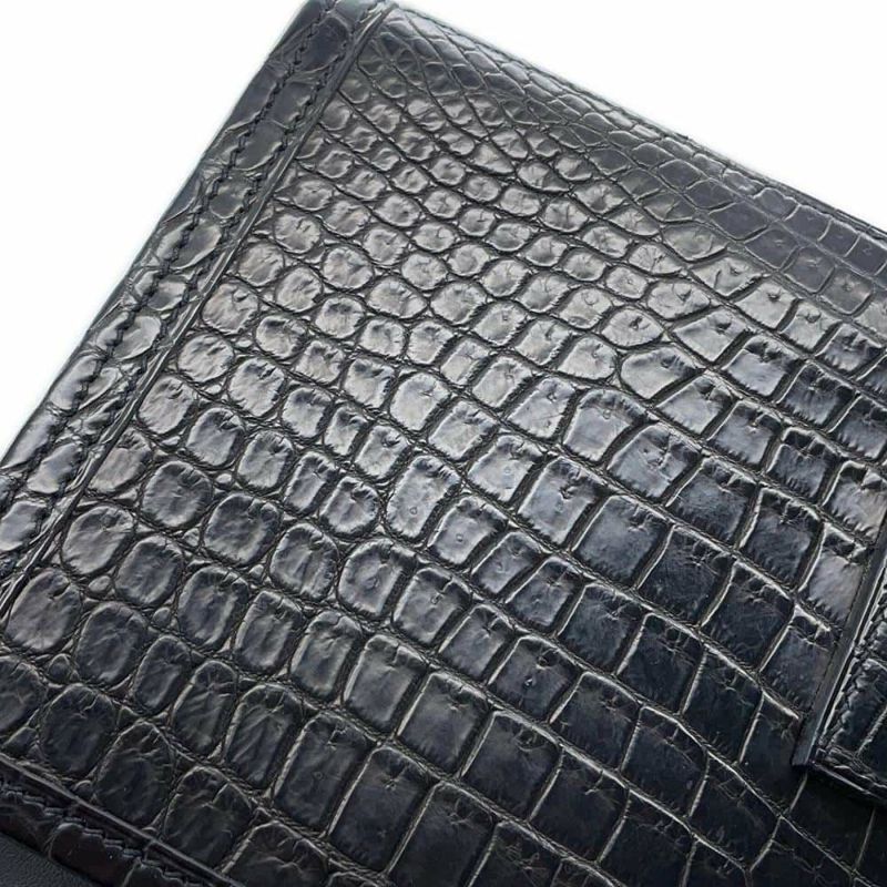 エルメス クラッチバッグ ジジェ エラン ブラック クロコダイル ポロサスマット T刻印 HERMES バッグ 黒