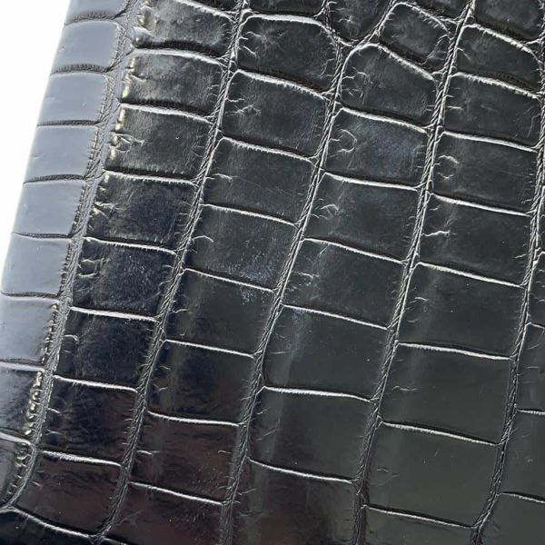 エルメス クラッチバッグ ジジェ エラン ブラック クロコダイル ポロサスマット T刻印 HERMES バッグ 黒