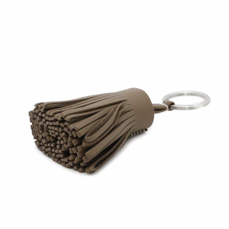 エルメス キーホルダー カルメン エトゥープ/シルバー金具 ラムスキン W刻印