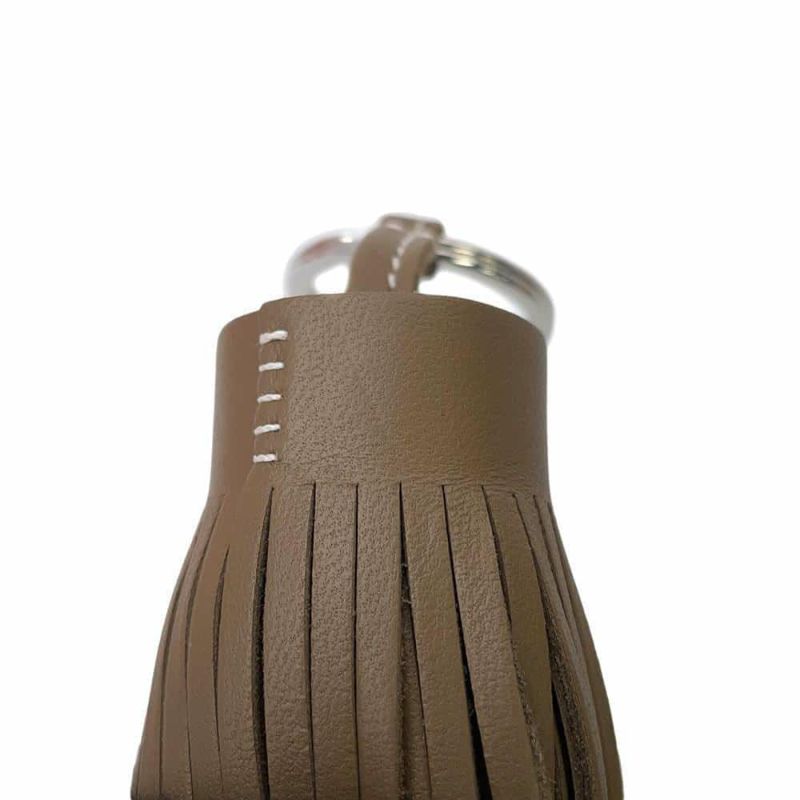 エルメス キーホルダー カルメン エトゥープ/シルバー金具 ラムスキン W刻印