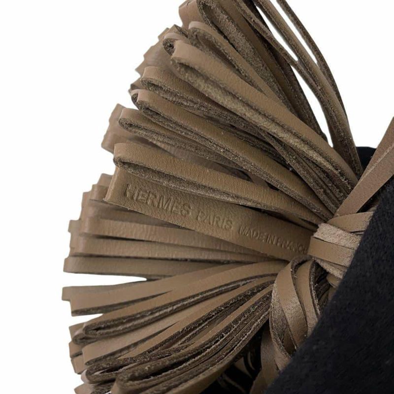 エルメス キーホルダー カルメン エトゥープ/シルバー金具 ラムスキン W刻印