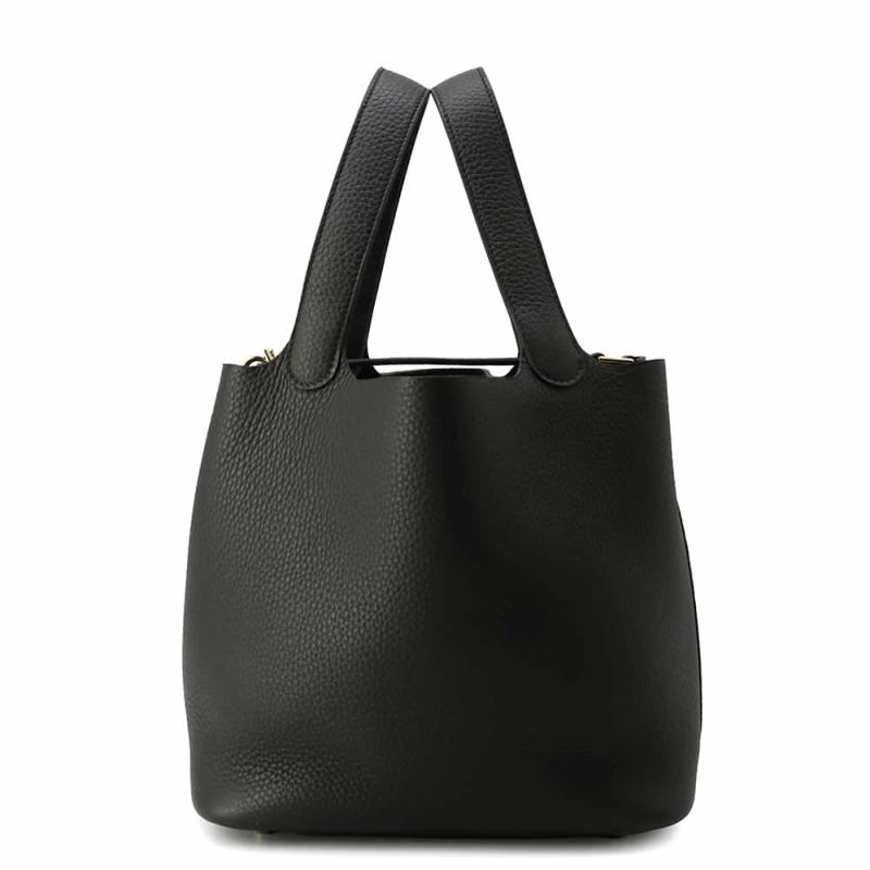 エルメス ハンドバッグ ピコタンロックMM ブラック/ゴールド金具 トリヨンクレマンス K刻印 HERMES トートバッグ