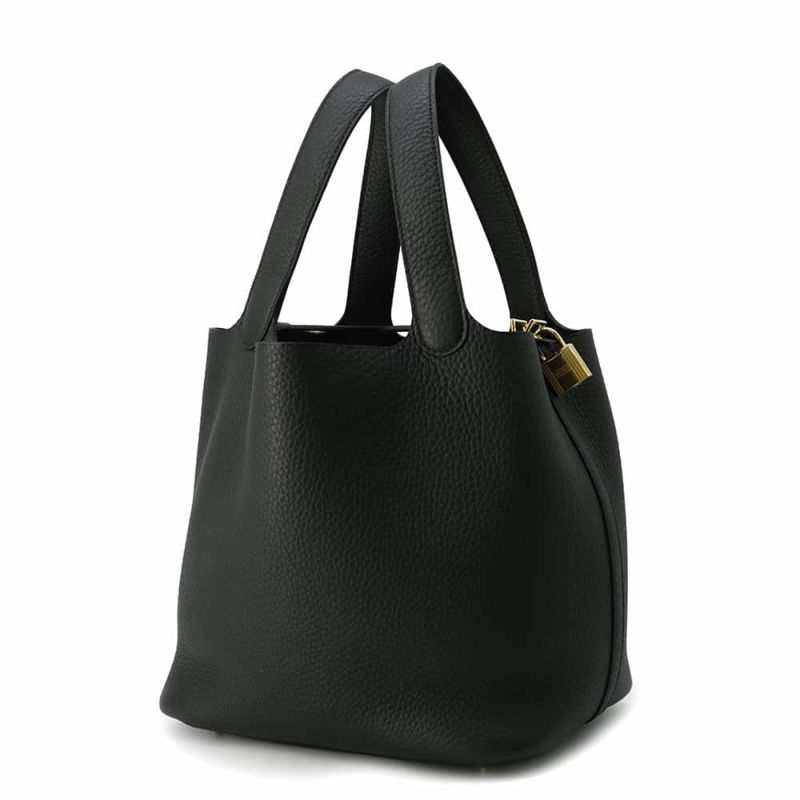 エルメス ハンドバッグ ピコタンロックMM ブラック/ゴールド金具 トリヨンクレマンス K刻印 HERMES トートバッグ