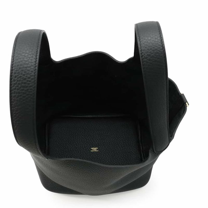 エルメス ハンドバッグ ピコタンロックMM ブラック/ゴールド金具 トリヨンクレマンス K刻印 HERMES トートバッグ