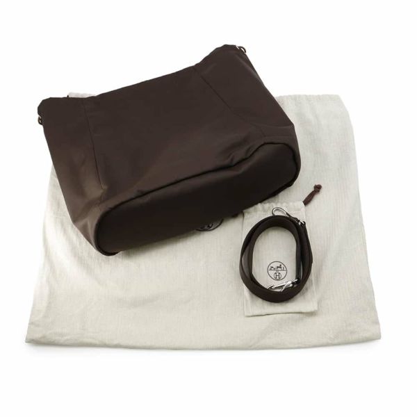 エルメス サックドパンサージュ グルーム SAC DE PANSAGE GROOM グリモワイヤン/ブラウン W刻印 2wayショルダーバッグ