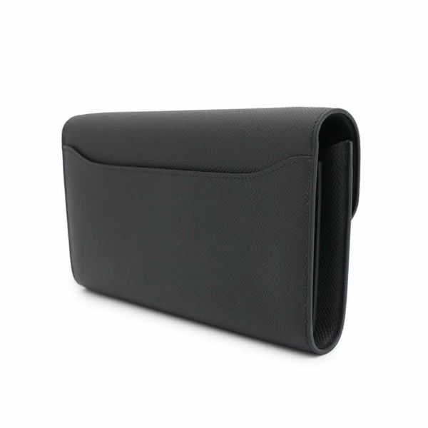 エルメス 長財布 コンスタンス トゥーゴー ロング ブラック/シルバー金具 エプソン W刻印 HERMES 黒