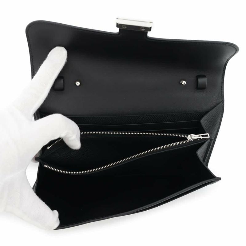 エルメス 長財布 コンスタンス トゥーゴー ロング ブラック/シルバー金具 エプソン W刻印 HERMES 黒