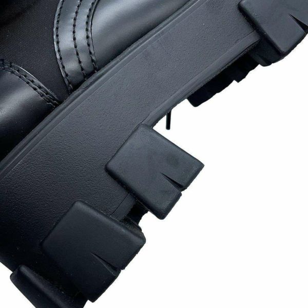 プラダ ブーツ モノリス ポーチ付 レザー Re-Nylon コンバットブーツ レディースサイズ37 2/1 1T255M PRADA 靴 黒