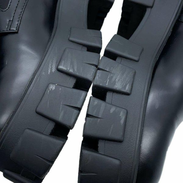 プラダ ブーツ モノリス ポーチ付 レザー Re-Nylon コンバットブーツ レディースサイズ37 2/1 1T255M PRADA 靴 黒