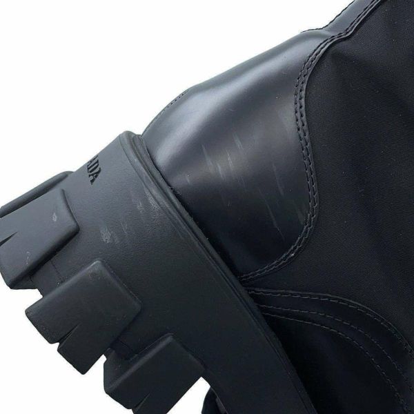 プラダ ブーツ モノリス ポーチ付 レザー Re-Nylon コンバットブーツ レディースサイズ37 2/1 1T255M PRADA 靴 黒
