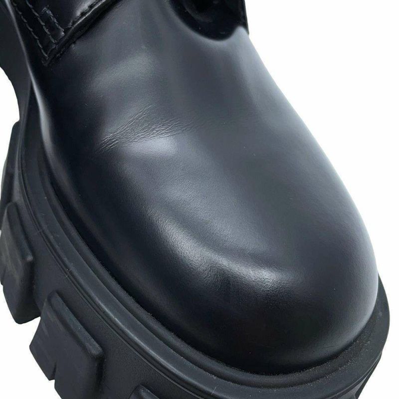 プラダ ブーツ モノリス ポーチ付 レザー Re-Nylon コンバットブーツ レディースサイズ37 2/1 1T255M PRADA 靴 黒
