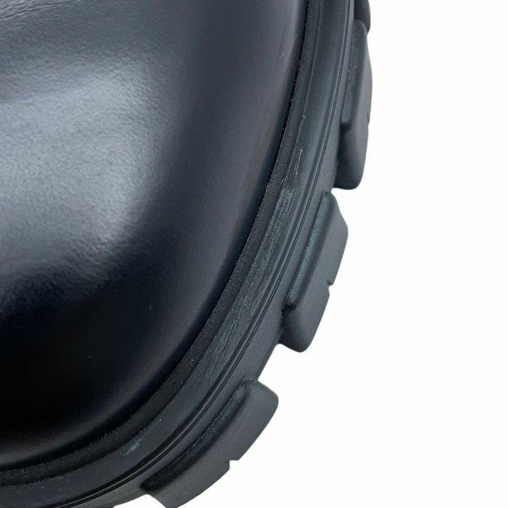 プラダ ブーツ モノリス ポーチ付 レザー Re-Nylon コンバットブーツ レディースサイズ37 2/1 1T255M PRADA 靴 黒