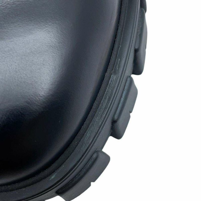 プラダ ブーツ モノリス ポーチ付 レザー Re-Nylon コンバットブーツ レディースサイズ37 2/1 1T255M PRADA 靴 黒