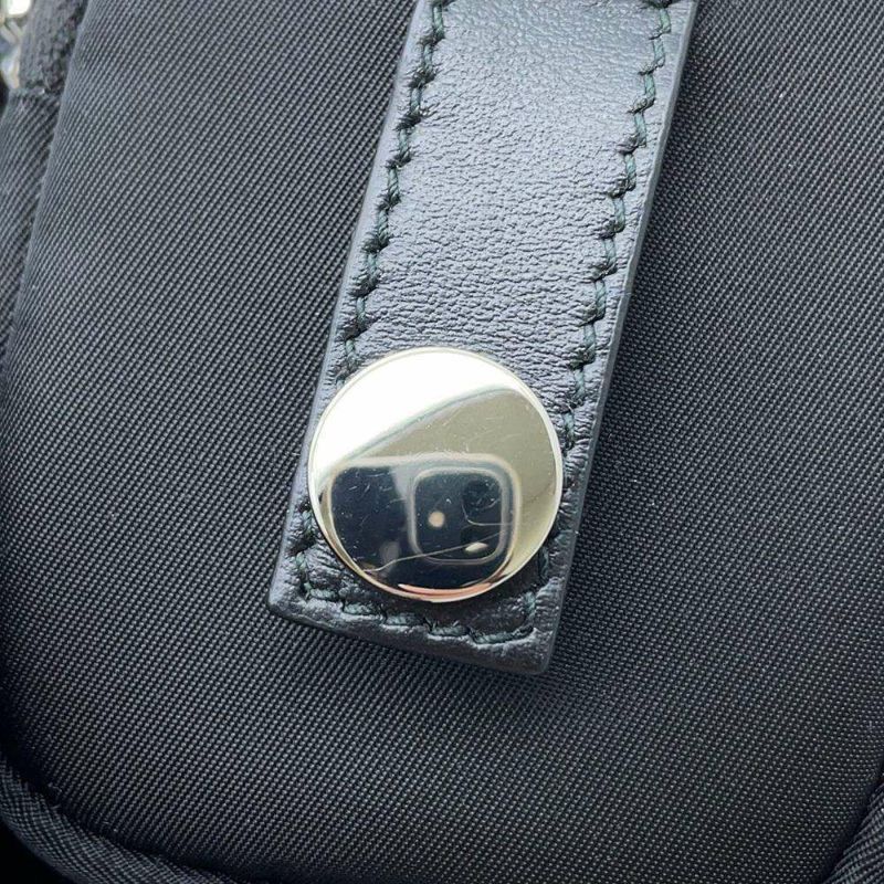 プラダ ブーツ モノリス ポーチ付 レザー Re-Nylon コンバットブーツ レディースサイズ37 2/1 1T255M PRADA 靴 黒