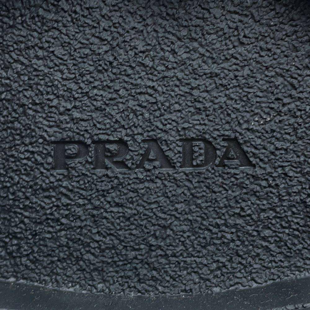 プラダ ブーツ モノリス ポーチ付 レザー Re-Nylon コンバットブーツ レディースサイズ37 2/1 1T255M PRADA 靴 黒