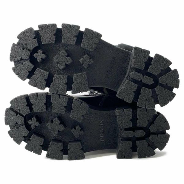 プラダ ロングブーツ モノリス ポーチ付 コンバットブーツ レディースサイズ37 2/1 PRADA 靴 黒