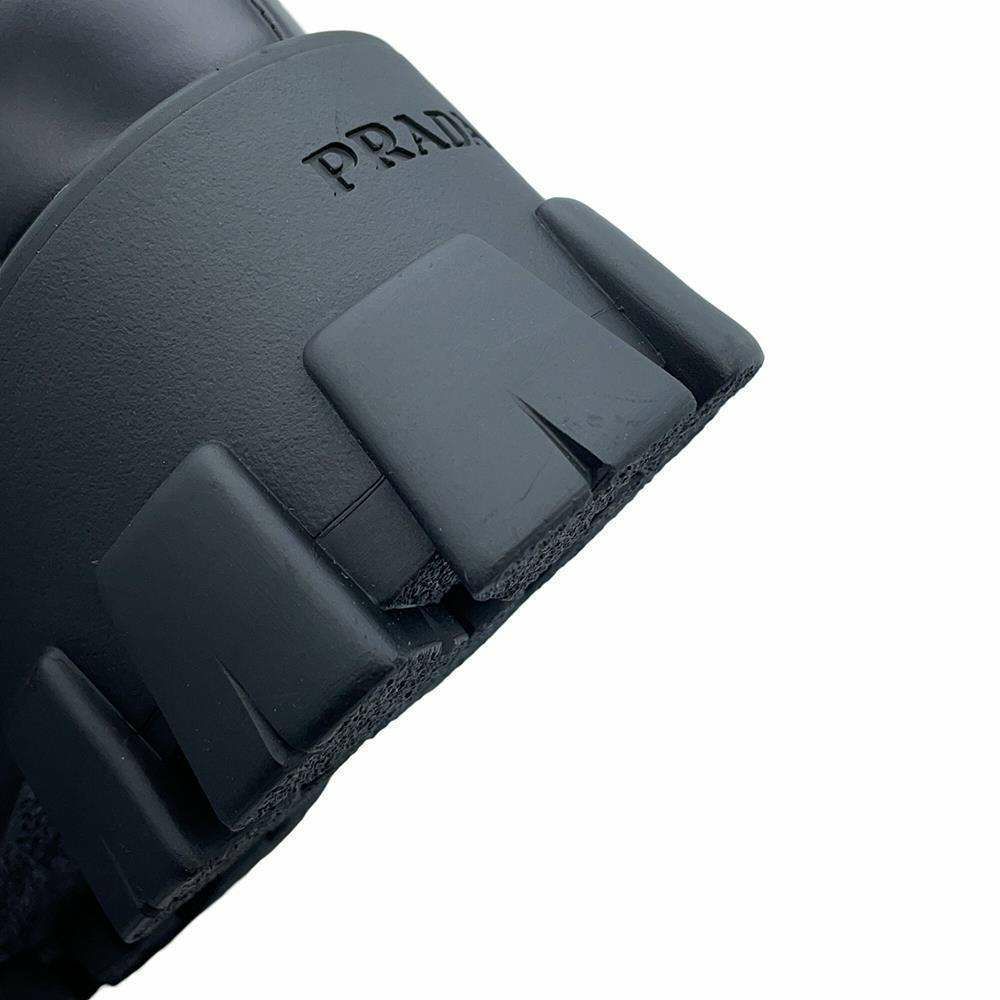 プラダ ロングブーツ モノリス ポーチ付 コンバットブーツ レディースサイズ37 2/1 PRADA 靴 黒