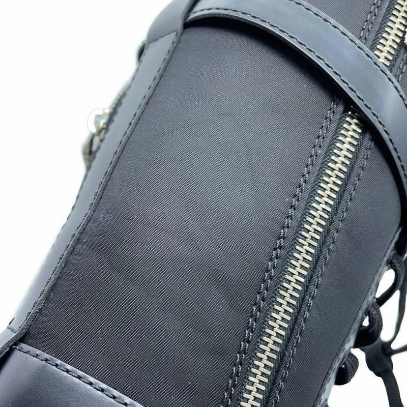 プラダ ロングブーツ モノリス ポーチ付 コンバットブーツ レディースサイズ37 2/1 PRADA 靴 黒