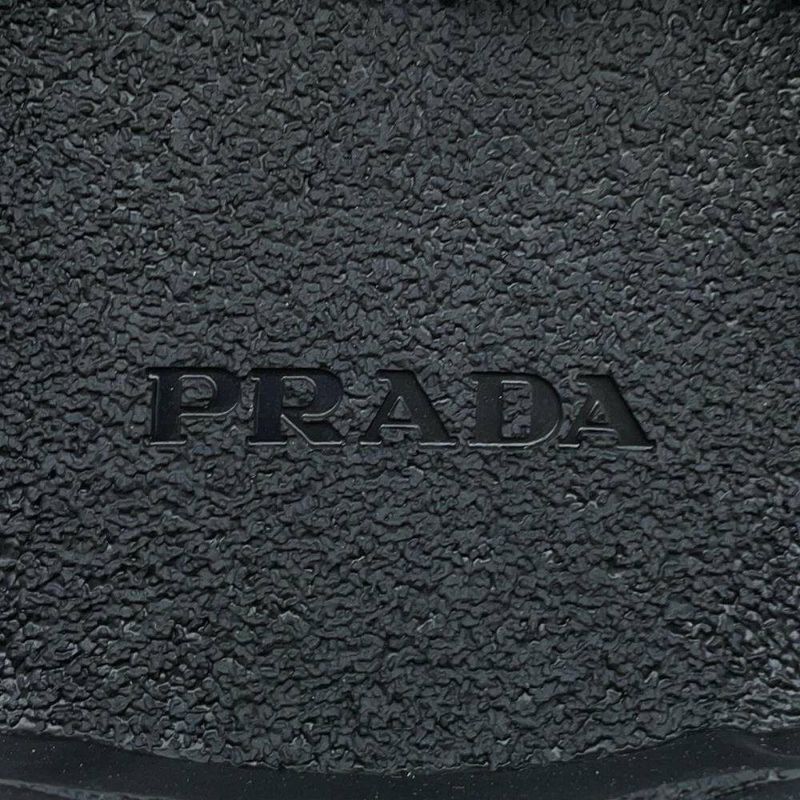 プラダ ロングブーツ モノリス ポーチ付 コンバットブーツ レディースサイズ37 2/1 PRADA 靴 黒
