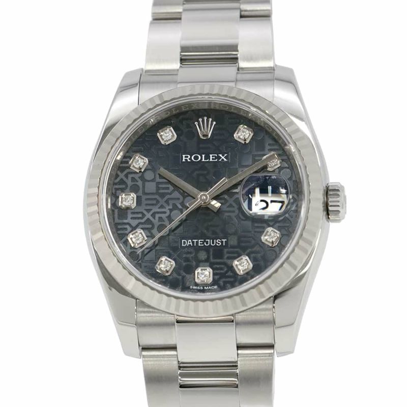 ロレックス デイトジャスト36 SS/K18 10Pダイヤ 116234G ROLEX ブルーホリコン文字盤 コンピューター