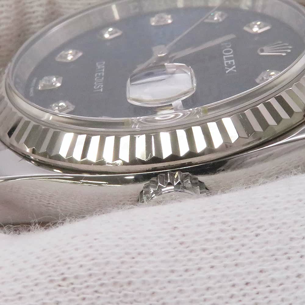 ロレックス デイトジャスト36 SS/K18 10Pダイヤ 116234G ROLEX ブルーホリコン文字盤 コンピューター
