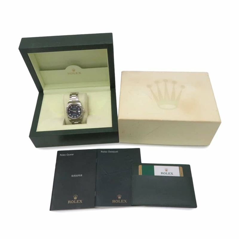 ロレックス デイトジャスト36 SS/K18 10Pダイヤ 116234G ROLEX ブルーホリコン文字盤 コンピューター