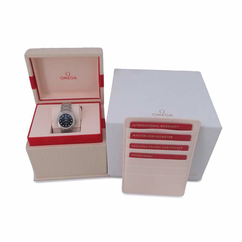 オメガ コンステレーション マンハッタン ダイヤベゼル 131.15.29.20.53.001 OMEGA 腕時計 ブルー文字盤 11Pダイヤ