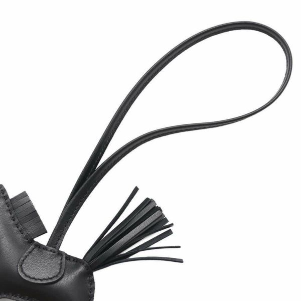 エルメス バッグチャーム ロデオPM ブラック ラムスキン K刻印 黒 ソーブラック