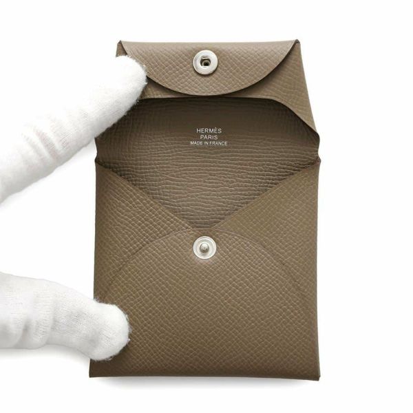 エルメス コインケース バスティア エトゥープ エプソン W刻印 HERMES 財布