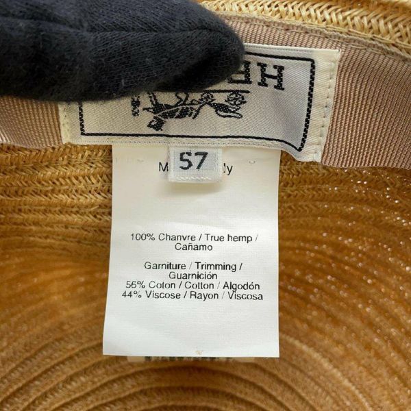 エルメス ハット ヘンプ サイズ57 HERMES 帽子