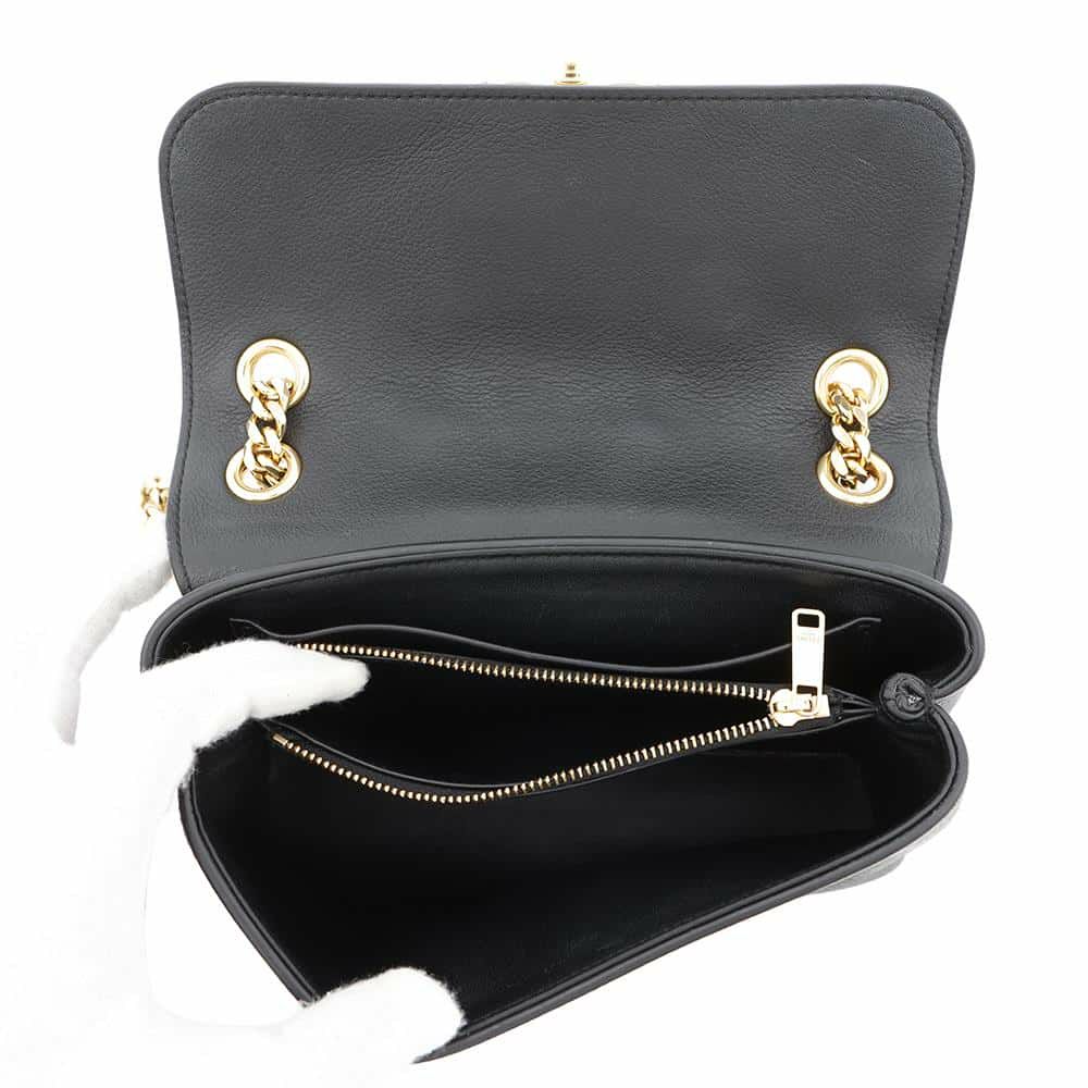 セリーヌ チェーンショルダーバッグ トリオンフ ティーン ヴィクトワール カーフレザー 116593 CELINE 黒