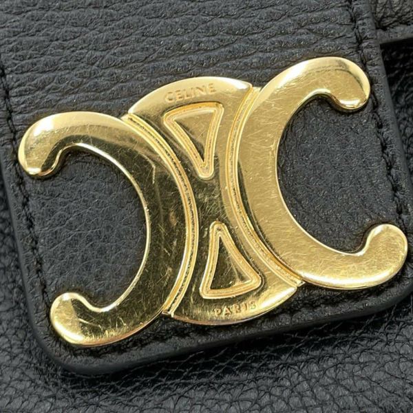 セリーヌ チェーンショルダーバッグ トリオンフ ティーン ヴィクトワール カーフレザー 116593 CELINE 黒