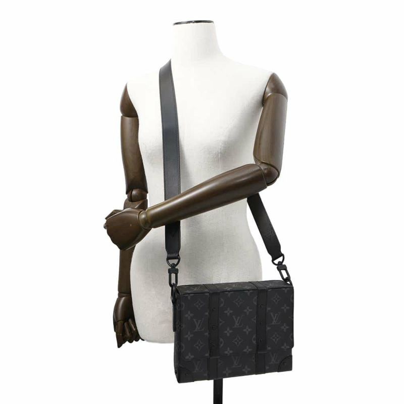 ルイヴィトン ショルダーバッグ モノグラム・エクリプス トランク・メッセンジャー M45727 ブラック 黒