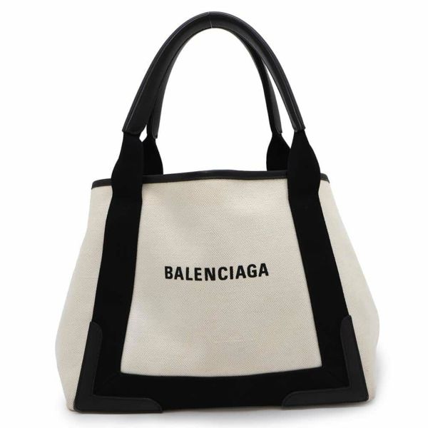 【極美品】BALENCIAGA トートバッグ　ネイビーカバスS ポーチ付　黒 美品】バレンシアガ ネイビーカバスS トートバッグ パンチング