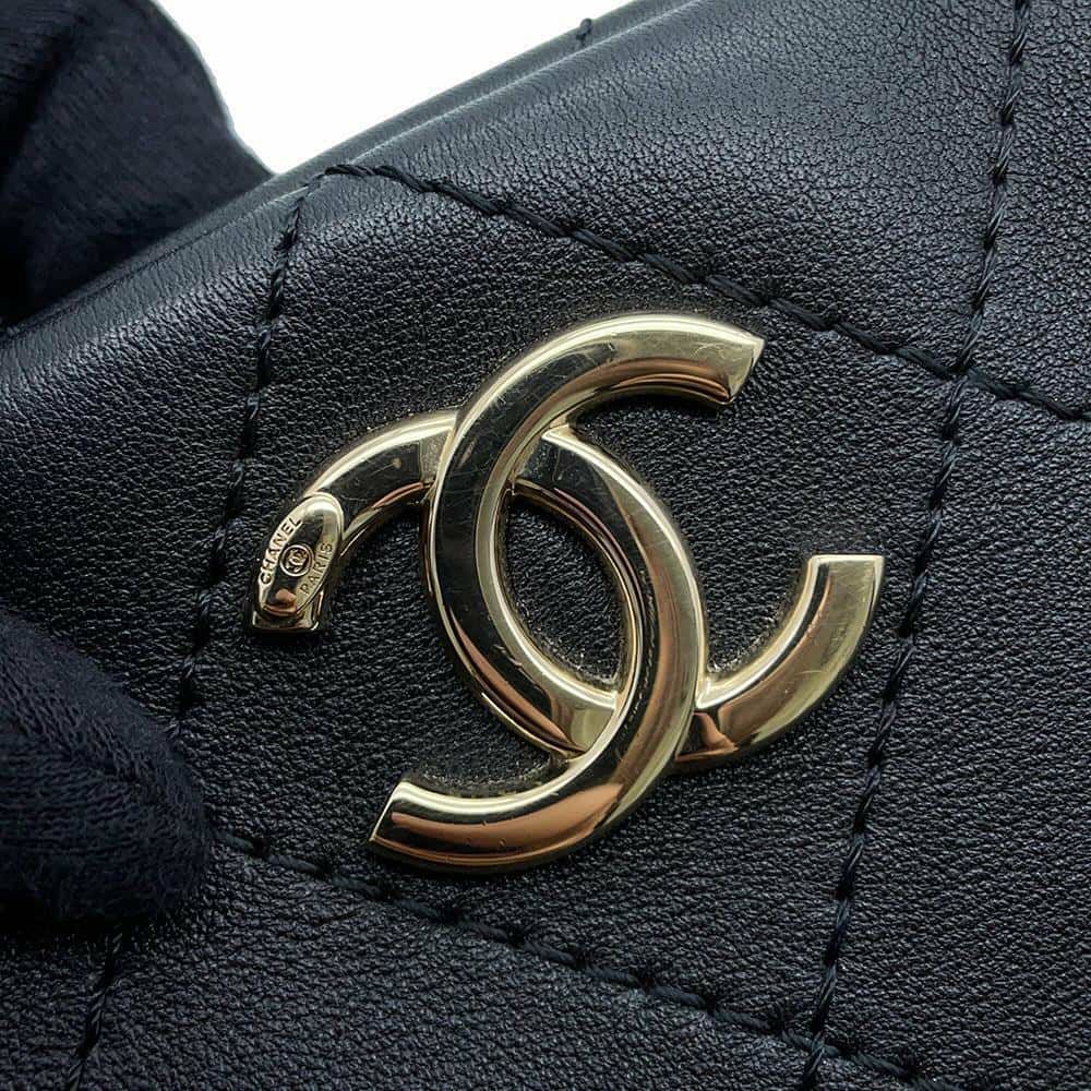 シャネル ハンドバッグ マトラッセ ココマーク ボーリングバッグ CHANEL 2WAYショルダーバッグ 黒