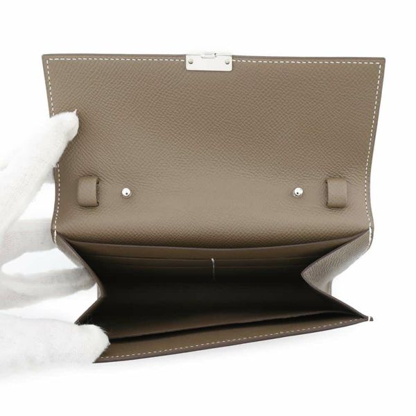 エルメス 財布 クリック16 エトゥープ/シルバー金具 エプソン D刻印 HERMES 財布