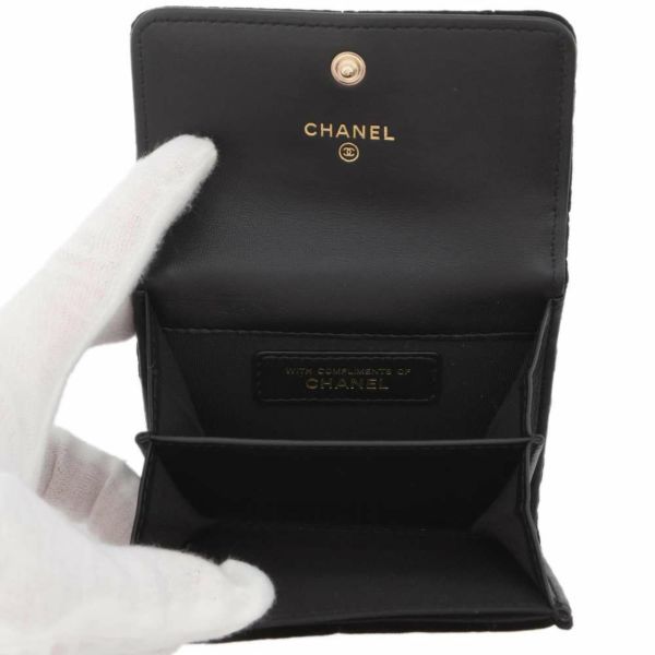 シャネル コインケース ココマーク ロゴ ベロア ラインストーン CHANEL 財布 カードケース 黒