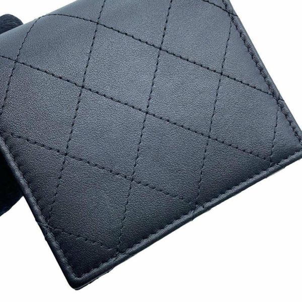 シャネル 二つ折り財布 ココマーク マトラッセ スモールウォレット AP4381 CHANEL 黒
